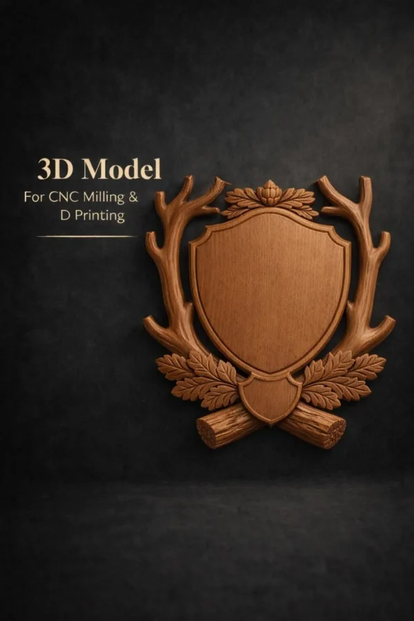 Blank Deer Antler Shield STL Blank Deer Antler Shield STL