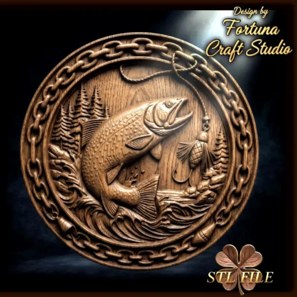 Trout Fishing 3D Relief
