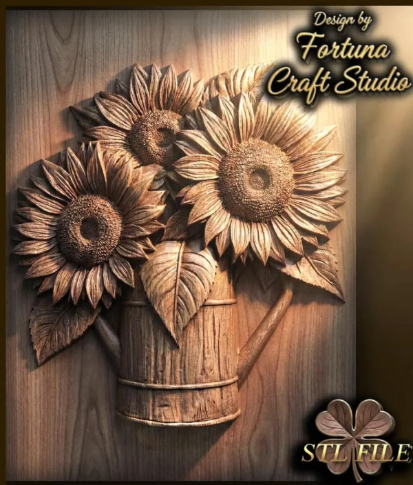 Sunflowers 3D Relief