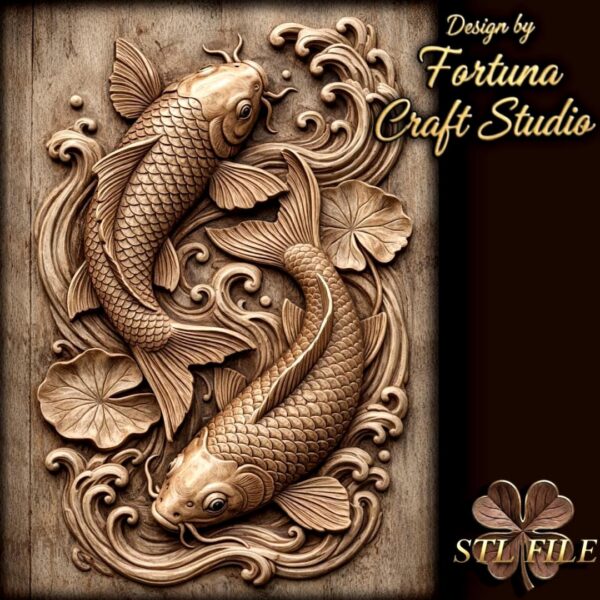 Koi Fish 3D Relief Koi Fish 3D Relief