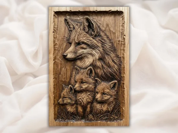 Fox Family Relief - Mother Fox & Kits