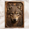Realistic Wolf Face Relief