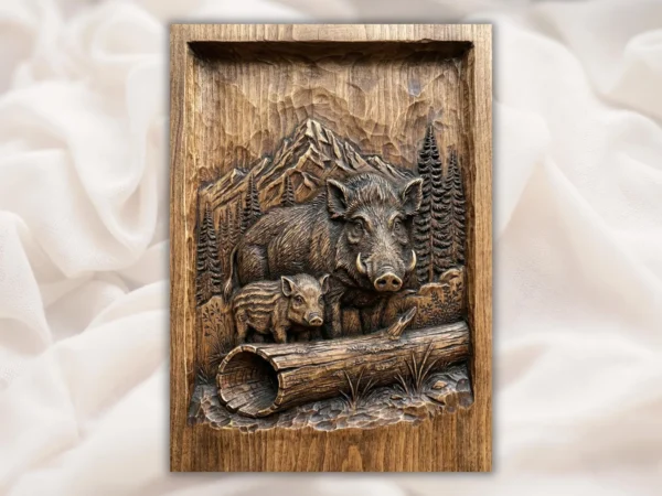 Wild Boar & Piglet Relief Wild Boar & Piglet Relief