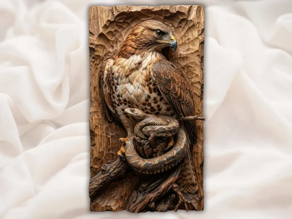 Hawk With Snake