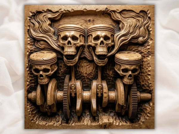 Skull Engine Pistons
