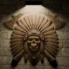 Native American Warrior Skull With Headdress