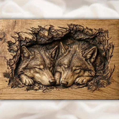 Wolf Couple - Sleeping Wolves