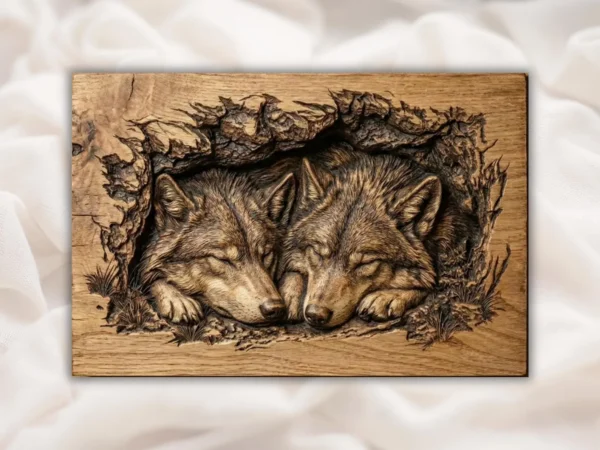 Wolf Couple - Sleeping Wolves Wolf Couple - Sleeping Wolves