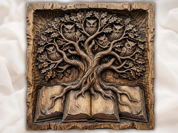 Tree of Knowledge Owl Wall Art Panel
