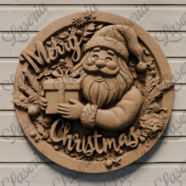 Santa With Gift Relief Santa With Gift Relief