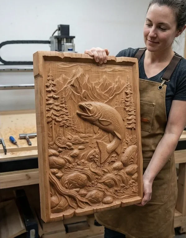 Trout Splash 3D Relief