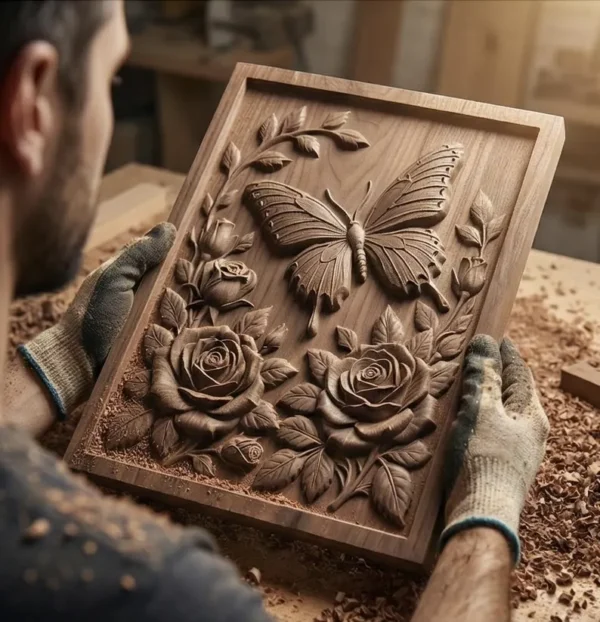 Butterfly and Roses 3D Relief Butterfly and Roses 3D Relief
