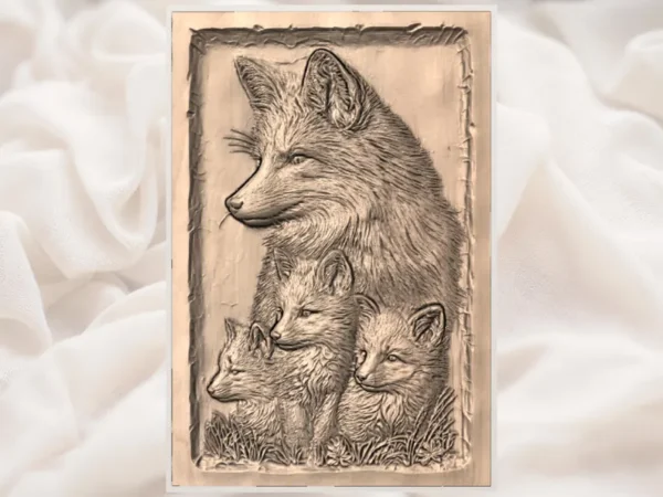 Fox Family Relief - Mother Fox & Kits