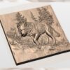 Wolf in Forest Relief Wolf in Forest Relief