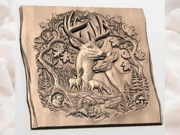Whitetail Buck Deer Forest Relief