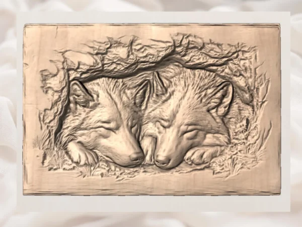 Wolf Couple - Sleeping Wolves Wolf Couple - Sleeping Wolves