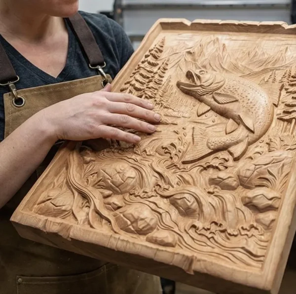 Trout Splash 3D Relief