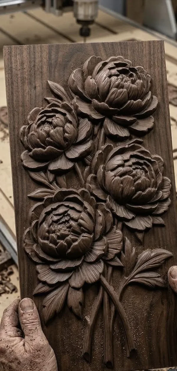 Peonies Flower 3D Relief