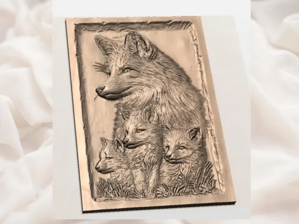 Fox Family Relief - Mother Fox & Kits