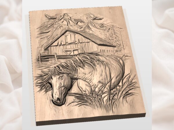 Rustic Horse Barn Relief