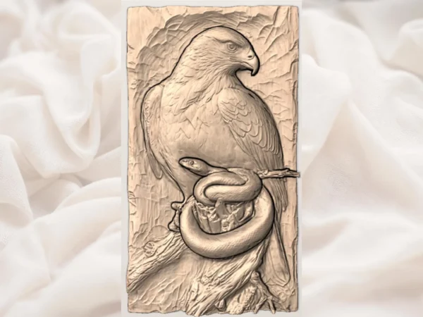 Hawk With Snake