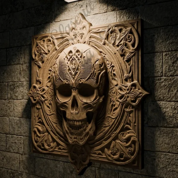 Ornate Skull Relief