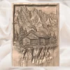 Rustic Log Cabin Mountain Relief