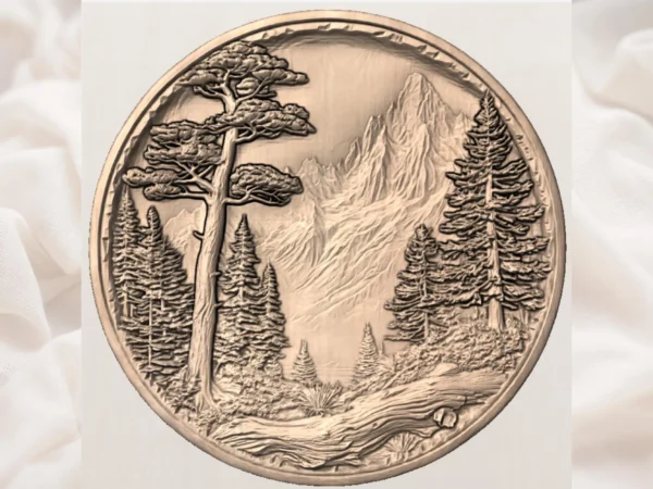 Round Mountain Scene STL | 3D Relief CNC Wood Carving File | Forest Landscape Wall Plaque | Nature 3D Print Model | Home Decor - Etsy Slovakia