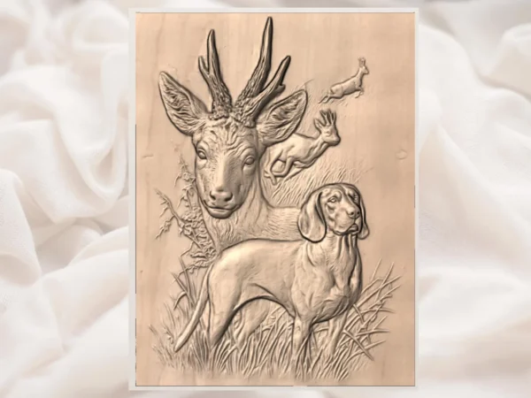 Hunting Dog & Deer