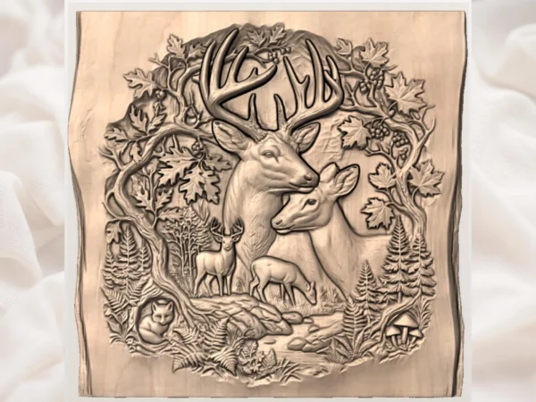 Whitetail Buck Deer Forest Relief