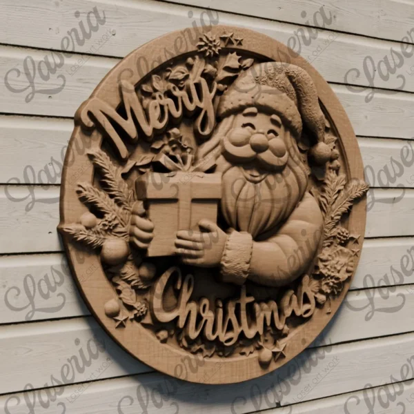 Santa With Gift Relief Santa With Gift Relief