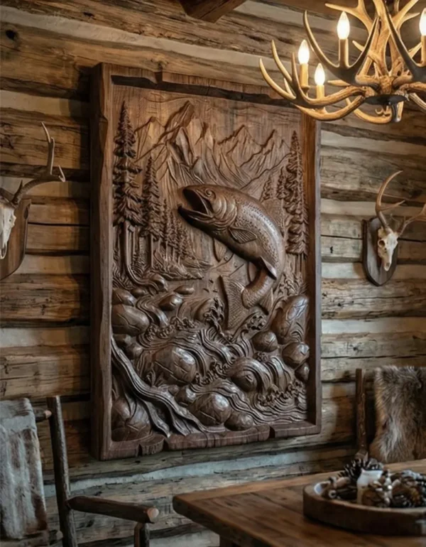 Trout Splash 3D Relief