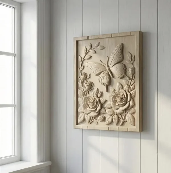 Butterfly and Roses 3D Relief Butterfly and Roses 3D Relief
