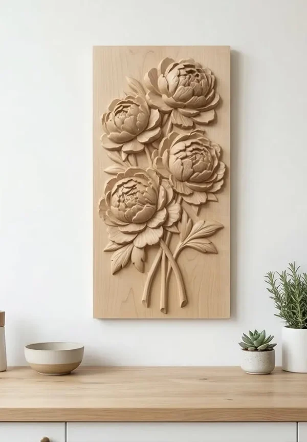 Peonies Flower 3D Relief