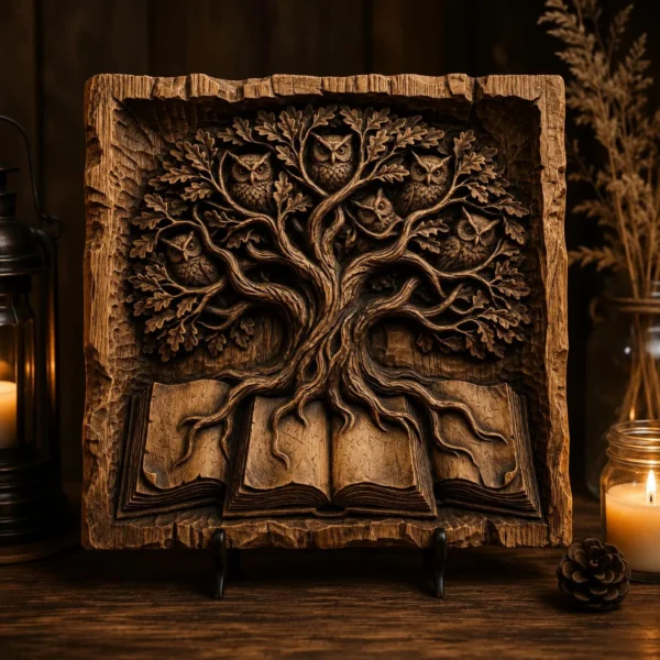 Tree of Knowledge Owl Wall Art Panel