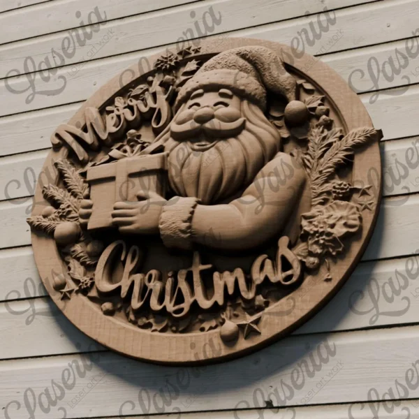 Santa With Gift Relief Santa With Gift Relief
