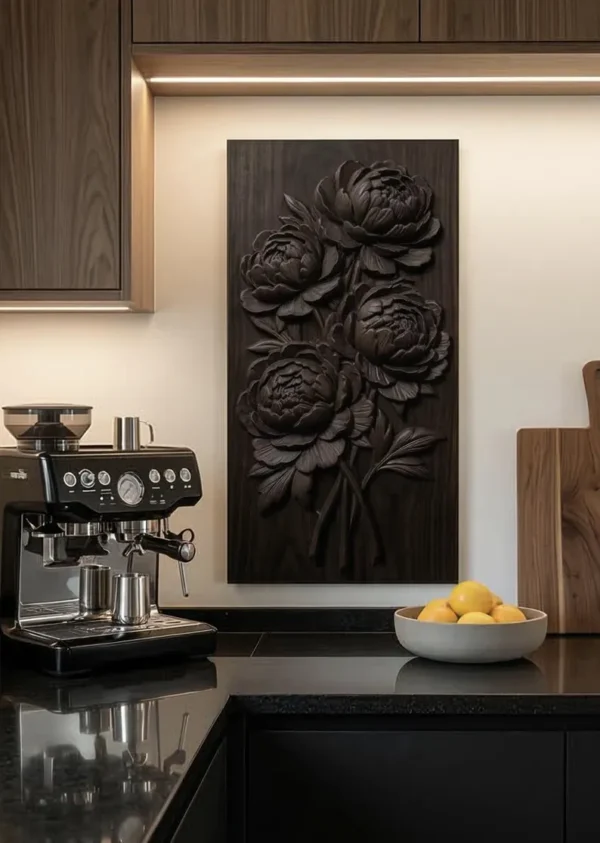 Peonies Flower 3D Relief