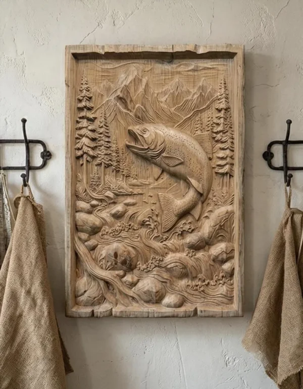 Trout Splash 3D Relief