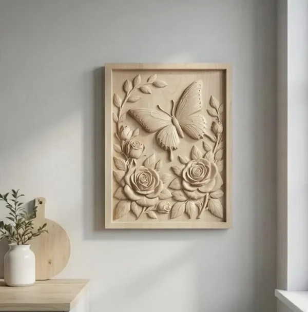 Butterfly and Roses 3D Relief Butterfly and Roses 3D Relief