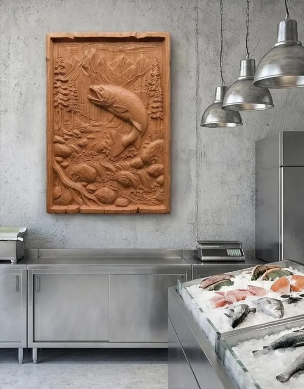 Trout Splash 3D Relief