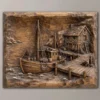 Fishing Boat & Stone Cottage 3D Relief