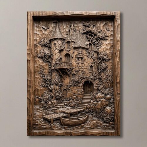 Stone Cottage & Fishing Boat Relief
