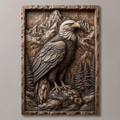 Bald Eagle on Rock Relief