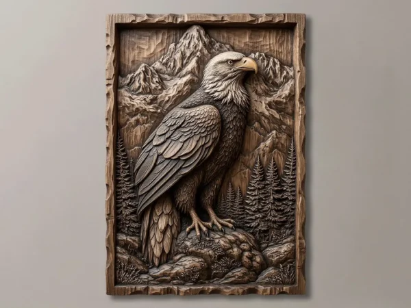 Bald Eagle on Rock Relief Bald Eagle on Rock Relief