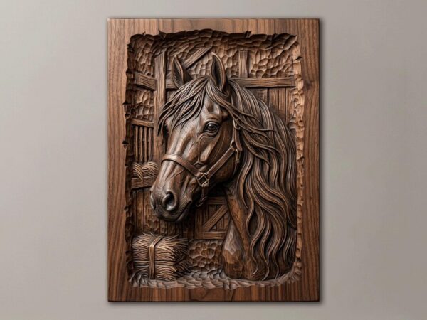 Horse Portrait Relief