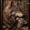 Wolf With Her Cub