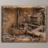 Fishing Boat & Stone Cottage 3D Relief