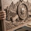 Mountain Forest Compass 3D Relief