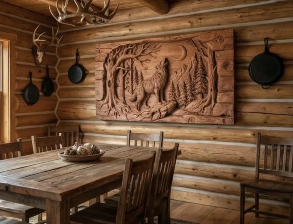 Wolf in Moonlit Relief
