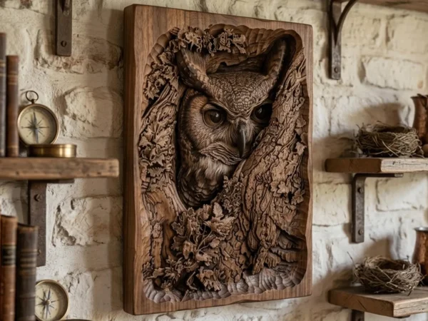 Owl in Tree Hole Owl in Tree Hole